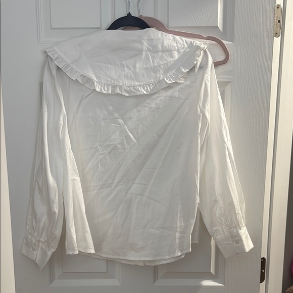White Ruffled Collar Blouse - Picture 6 of 7